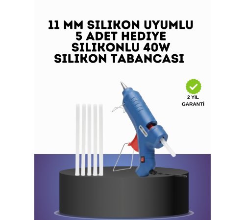 40W Sıcak Silikon Tabancası 5 Silikon Hediyeli Dayanıklı Tasarım