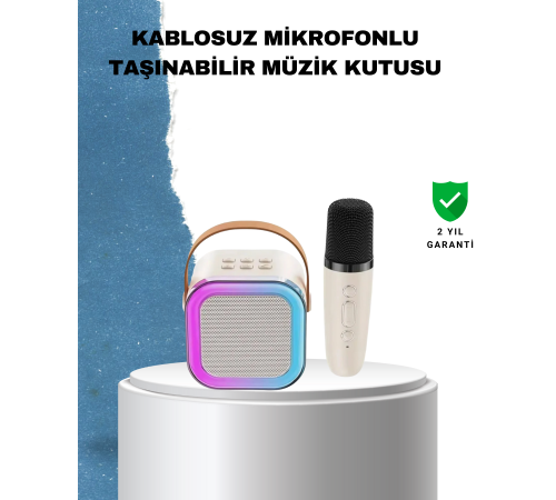 Karaoke Mikrofon Hoparlör Seti 6 Saat Kullanım Süresi