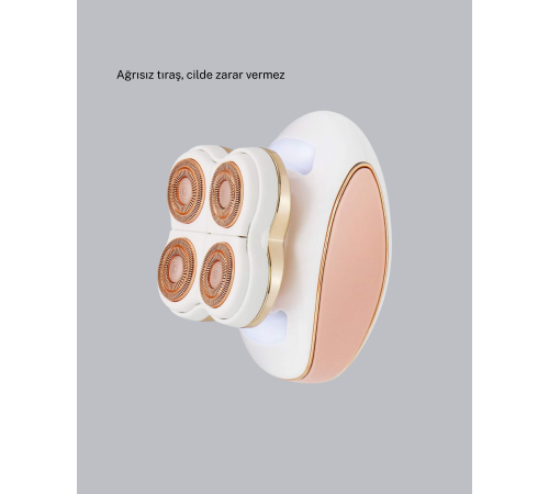 Vücut Tüy Temizleme Cihazı Ağrısız Tıraş Dört Kesici Başlık