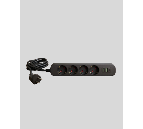 Akım Korumalı Çoklu Priz 4’lü 2 USB 1 Type-C 2500W Güçlü Tasarım