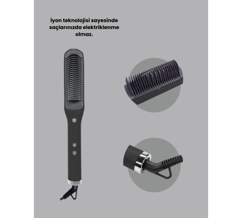 İyonlu Saç Düzleştirici Tarak Hızlı Isınma ve Ayarlanabilir Isı