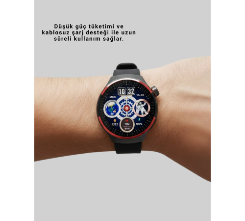 Spor ve Sağlık Takipli Akıllı Saat Kablosuz Şarj
