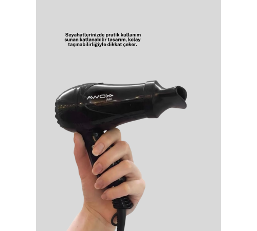 Katlanabilir Fön Makinesi Çift Isı ve Hız Ayarlı