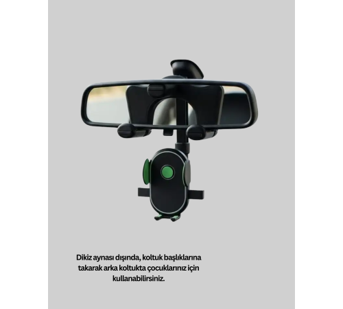 Ayarlanabilir Kıskaçlı Dikiz Aynası Telefon Tutucu Tüm Telefonlarla Uyumlu