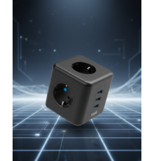 Elektronik Cihazlar İçin Akım Korumalı 3 Prizli USB’li Küp Priz