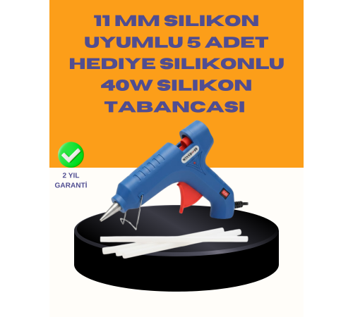 40W Sıcak Mum Silikon Tabancası 5 Silikon Hediyeli Hızlı Yapıştırma