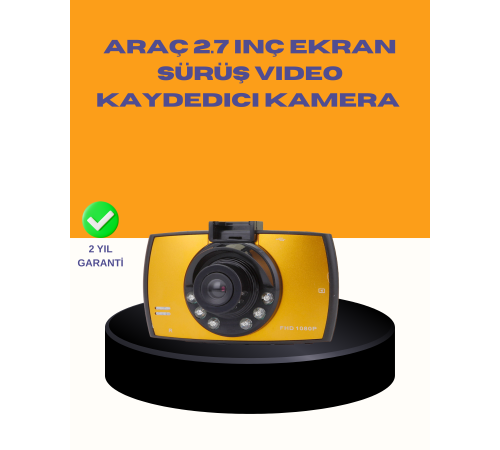 Araç Ön Kamera Full HD Kayıt ve G Sensor Özellikli