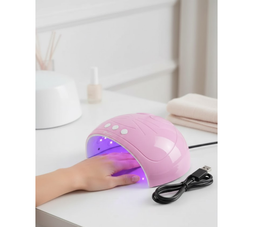 Ultraviyole Işıklı 15 Ledli 45W Oje Kurutucu Makine Pembe