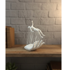 3D El Formlu İnsan Figürü Beyaz Modern Ev ve Ofis Dekoru