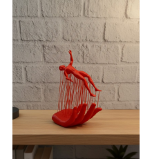 3D El Formlu İnsan Figürü Kırmızı Soyut Tasarım Dekoratif Biblo 12x18 cm