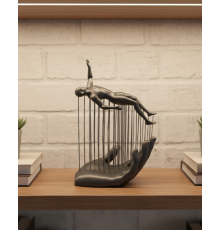 3D El Formlu İnsan Figürü Gri Soyut Tasarım Dekoratif Biblo