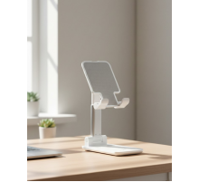 Ayarlanabilir Ergonomik Katlanabilir Masaüstü Telefon Tutucu Beyaz