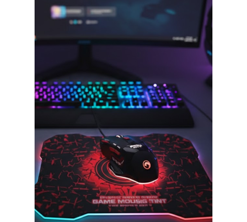 Işıklı  Mouse ve Mousepad Seti Ergonomik Tasarım ve RGB Aydınlatma