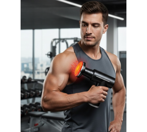 Sıcak Soğuk Terapili Masaj Tabancası Çift Fonksiyon 6 Başlıklı Şarjlı Derin Doku Cihazı