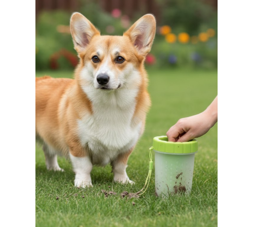 Silikon Kıllı Köpek Pati Temizleme Kabı Orta Büyük Irklar İçin Taşınabilir