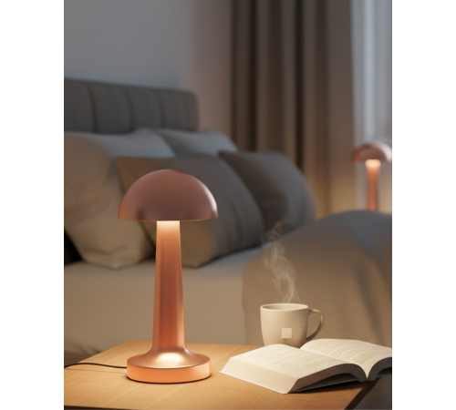 Şarjlı Mantar Masa Lambası 3 Seviyeli Dokunmatik LED USB Şarj Özellikli