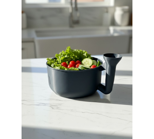 Pratik Sebze Yıkayıcı Süzgeçli Hazneli Ergonomik Saplı Mutfak Yardımcısı