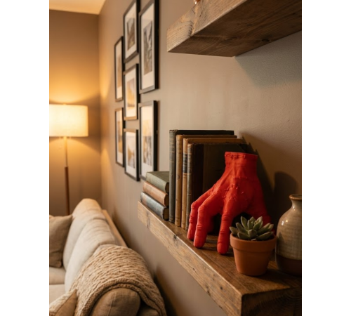 3D Dekoratif Kırmızı El Biblo 17x16 cm Modern Ev Aksesuarı