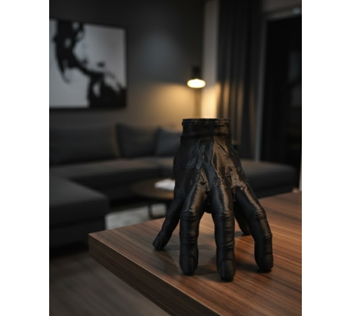 3D Siyah El Dekoratif Biblo 17x16 cm Modern ve Şık Tasarım