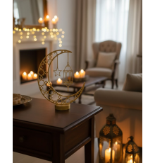 3D Hilal Cami Dekor 20x20 cm Özel Baskı Masa Üstü Süs