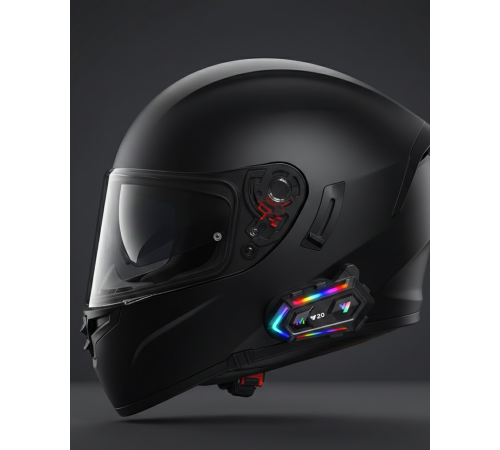 Yeni Nesil Bluetooth 5.3 Motosiklet Intercom RGB Işıklı 1000m Mesafeli