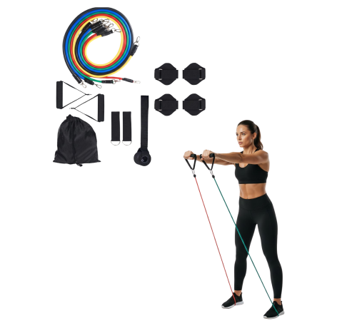 11 Parça Çok Fonksiyonlu Kapı Arkası Egzersiz Bandı Ev Tipi Spor Seti