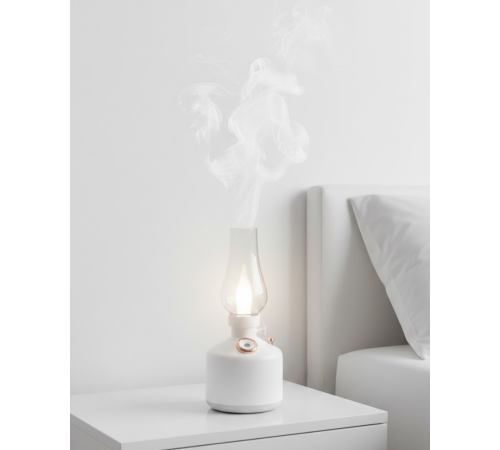 Retro Gaz Lambası Tasarımlı USB Şarjlı Aroma Difüzörü 280 ml Nano Mist Nemlendirici