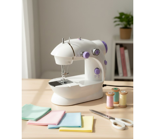 Mini Ev Tipi Dikiş Makinesi Pedallı Elektrikli Taşınabilir