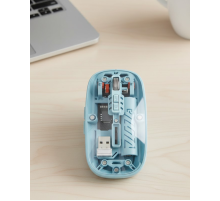 Bluetooth 5.2 ve 2.4G USB Kablosuz Mouse Pilli Mavi Tasarım