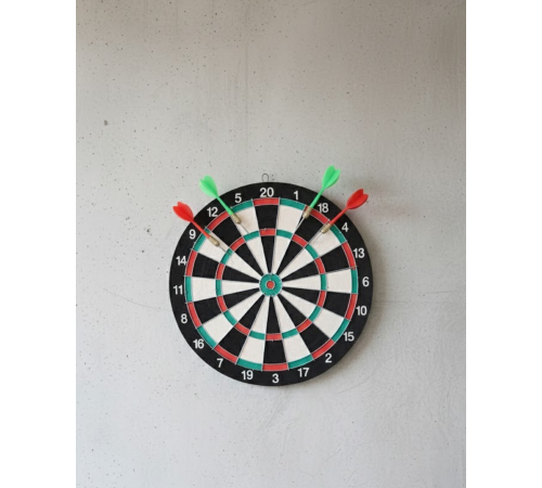 17 İnç Profesyonel Dart Tahtası Dayanıklı Yapı ve 4 Metal Dart Oku