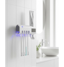 UV Sterilizasyonlu Duvara Monte Otomatik Diş Fırçası Tutucu