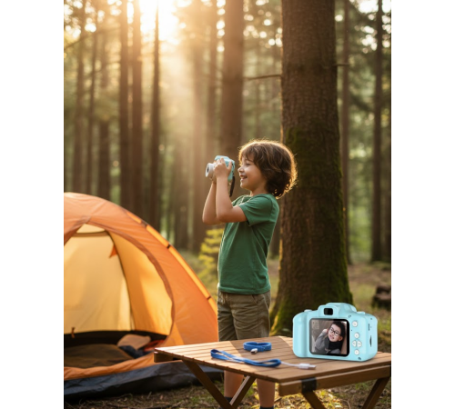 Mavi Şarjlı Mini HD Kamera Video Fotoğraf Çekimli USB Bağlantılı Dijital Cihaz