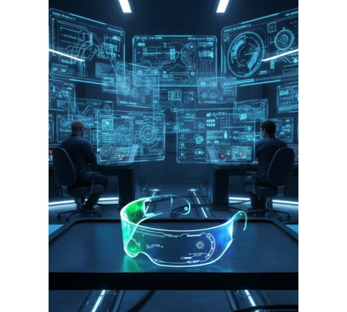 LED Işıklı Rave Gözlüğü 7 Renk 5 Işık Modu Futuristik Tasarım