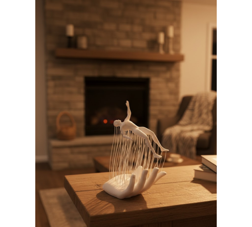 3D El İnsan Figürü Beyaz İskandinav Tarzı Dekoratif Obje