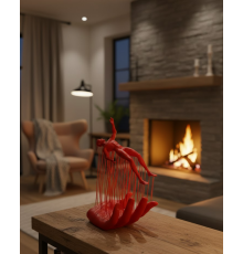 3D El İnsan Figürü Kırmızı Minimal Modern Ev ve Ofis Dekoru 12x18 cm