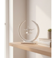 3D Zen Heykeli Modern Ay Tasarımlı Meditasyon Biblosu