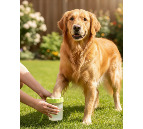 Yuvarlak Başlıklı Köpek Pati Temizleyici Yumuşak Silikon Fırçalı