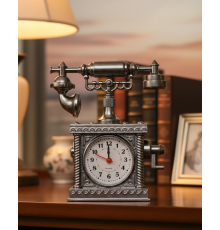 Retro Telefon Görünümlü Çalar Saat Masa ve Raf Dekoru