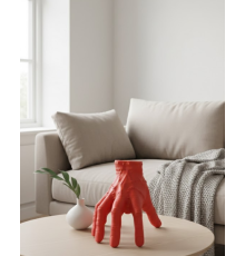 3D Kırmızı El Dekor 17x16 cm Gotik ve Modern Tasarım Obje