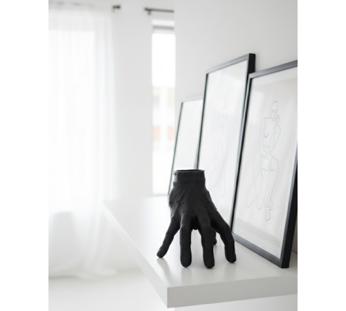 3D Siyah El Biblo 27x22 cm İddialı Ev Dekorasyonu