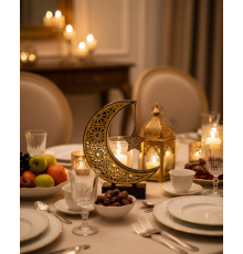 3D Hilal Yıldız Biblo 23x23 cm Şık ve Zarif Dekorasyon