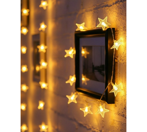 5 Metre 20 Yıldızlı LED Işık Zinciri Daylight Beyaz Salon ve Oda Dekoru