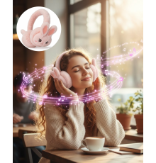 Peluş Kulaklıklı Bluetooth Kablosuz Müzik Dinleme ve Görüşme Özellikli