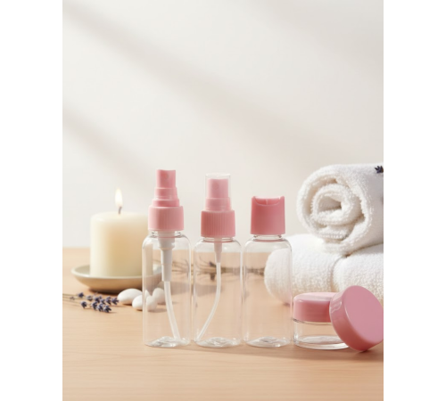 5 Parça Seyahat Boy Kozmetik Seti Şeffaf Düzenleyici