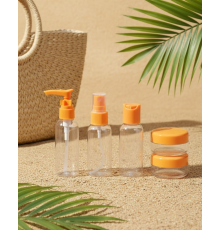 5 Parça Taşınabilir Seyahat Banyo Seti Şeffaf Şişe Takımı