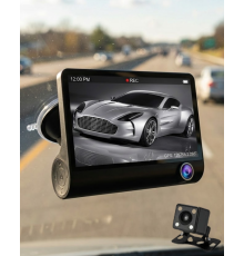 Araç DVR Kamera Çift Lensli 4 İnç Ekranlı G Sensörlü