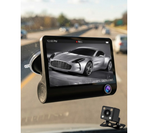 Araç DVR Kamera Çift Lensli 4 İnç Ekranlı G Sensörlü