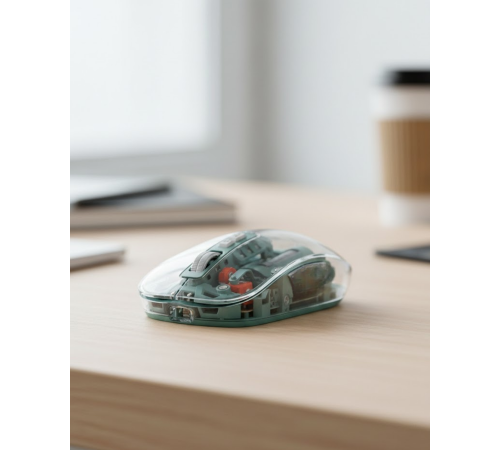Bluetooth ve 2.4G USB Destekli Pilli Kablosuz Şeffaf Mouse