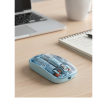 Mavi Kablosuz Mouse Bluetooth ve USB Çift Mod Bağlantılı