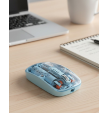 Mavi Kablosuz Mouse Bluetooth ve USB Çift Mod Bağlantılı